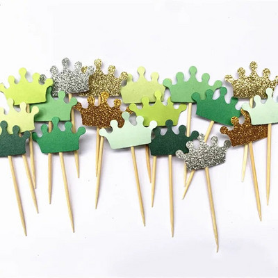 40 τμχ Prince Crown Cupcake Topper Θέμα κινουμένων σχεδίων Προμήθειες πάρτι για παιδιά Διακοσμήσεις για πάρτι γενεθλίων για αγόρια
