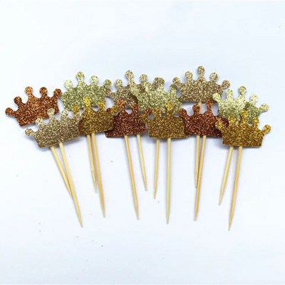 40 τμχ Prince Crown Cupcake Topper Θέμα κινουμένων σχεδίων Προμήθειες πάρτι για παιδιά Διακοσμήσεις για πάρτι γενεθλίων για αγόρια