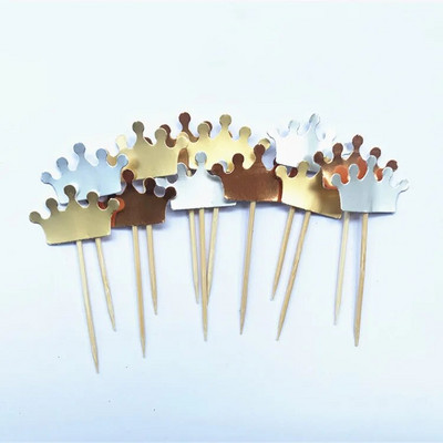 40 τμχ Prince Crown Cupcake Topper Θέμα κινουμένων σχεδίων Προμήθειες πάρτι για παιδιά Διακοσμήσεις για πάρτι γενεθλίων για αγόρια
