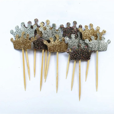 40 τμχ Prince Crown Cupcake Topper Θέμα κινουμένων σχεδίων Προμήθειες πάρτι για παιδιά Διακοσμήσεις για πάρτι γενεθλίων για αγόρια