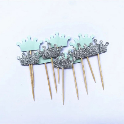 40 τμχ Prince Crown Cupcake Topper Θέμα κινουμένων σχεδίων Προμήθειες πάρτι για παιδιά Διακοσμήσεις για πάρτι γενεθλίων για αγόρια