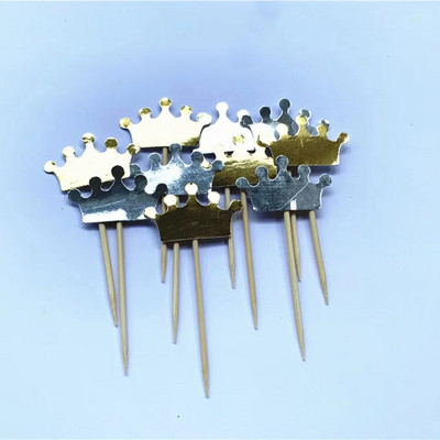 40 τμχ Prince Crown Cupcake Topper Θέμα κινουμένων σχεδίων Προμήθειες πάρτι για παιδιά Διακοσμήσεις για πάρτι γενεθλίων για αγόρια