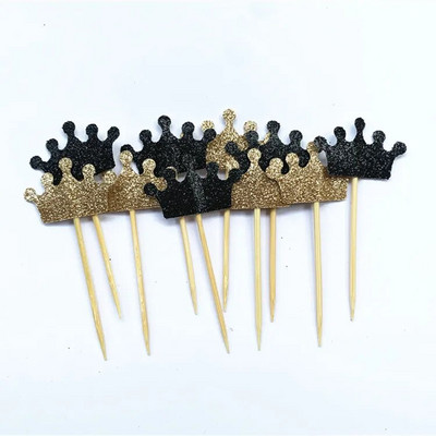 40 τμχ Prince Crown Cupcake Topper Θέμα κινουμένων σχεδίων Προμήθειες πάρτι για παιδιά Διακοσμήσεις για πάρτι γενεθλίων για αγόρια