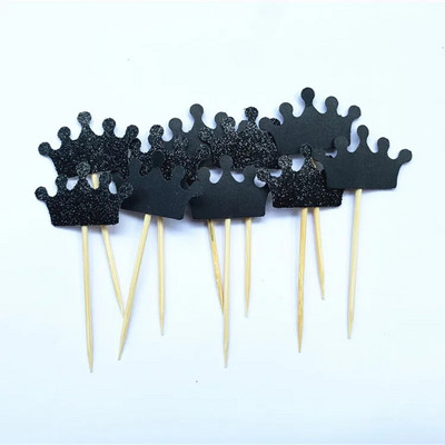 40 τμχ Prince Crown Cupcake Topper Θέμα κινουμένων σχεδίων Προμήθειες πάρτι για παιδιά Διακοσμήσεις για πάρτι γενεθλίων για αγόρια