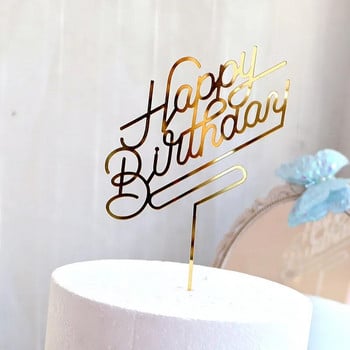 Νέα δημιουργική ιδέα Happy Birthday Cake Toppers Rose Gold Ακρυλικό Birthday Cake Topper για Διακοσμήσεις τούρτας γενεθλίων για μωρά