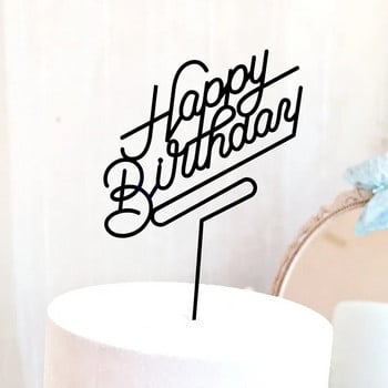 Νέα δημιουργική ιδέα Happy Birthday Cake Toppers Rose Gold Ακρυλικό Birthday Cake Topper για Διακοσμήσεις τούρτας γενεθλίων για μωρά