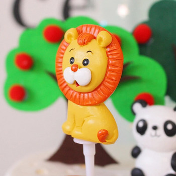 1 PC Birthday Animal Cake Decorations Toppers Plug-in Jungle Animal Forest Cake Toppers για πάρτι αποφοίτησης και φεστιβάλ