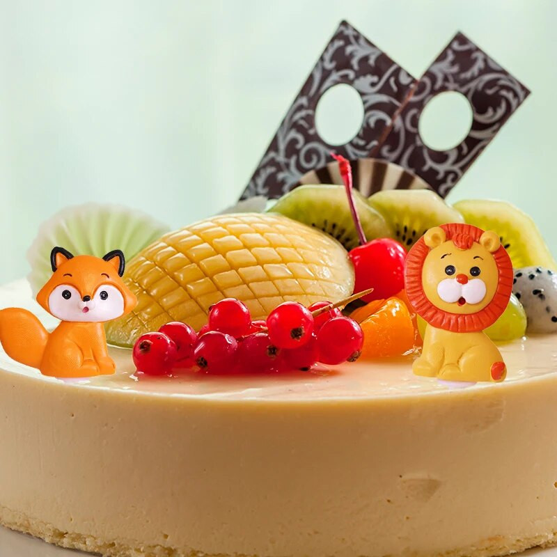 1 PC Gimtadienio Gyvūnų Tortų Papuošimai Įkraunami Džiunglių Gyvūnų Miško Tortų Pamušalai Išleistuvių vakarėliams ir festivaliams