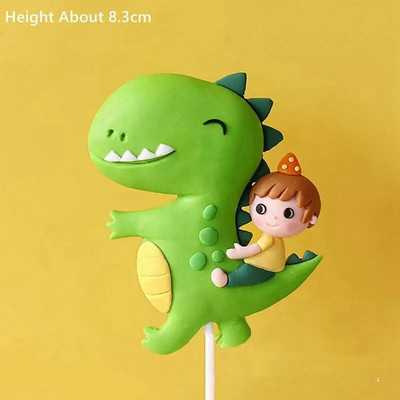 Armas dinosaurusepoisi kooki topper sünnipäevapidu Palju õnne sünnipäevapeo kujundus Lastele kingitused Küpsetamine Baby Shower Tordi kaunistamine