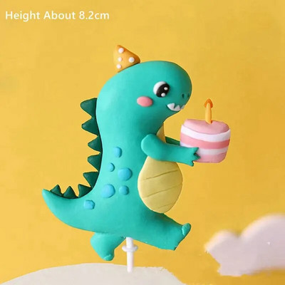 Armas dinosaurusepoisi kooki topper sünnipäevapidu Palju õnne sünnipäevapeo kujundus Lastele kingitused Küpsetamine Baby Shower Tordi kaunistamine