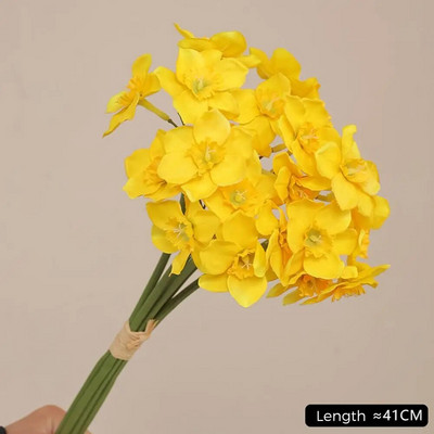 6 τμχ/μάτσο Μπουκέτο με τεχνητά ψεύτικα λουλούδια Ποιμενικό στιλ Νάρκισσος Νάρκισσος Τεχνητό ψεύτικο φυτό Photograhy Proppes Διακόσμηση σπιτιού