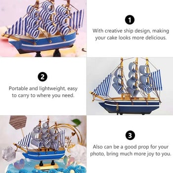 Διακόσμηση κέικ ιστιοπλοϊκού πάρτι Topper Ship Shape Pirate Toys Graduation Creative Decorations Μεσαίο αξεσουάρ