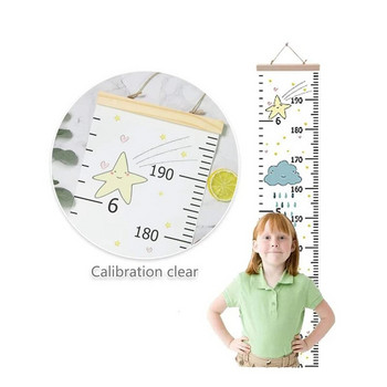 Линийка с диаграма за растеж на бебето за деца, Подвижна диаграма за измерване на височина Декорация за стена за подарък за бебе 7,9 инча X 79 инча