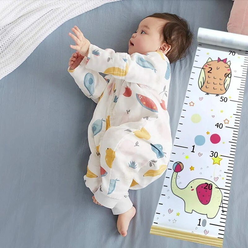 Kūdikio augimo diagramos liniuotė vaikams, nuimama aukščio diagramos matavimo sienelės apdaila, skirta kūdikio dovanai 7,9 colio x 79 colių