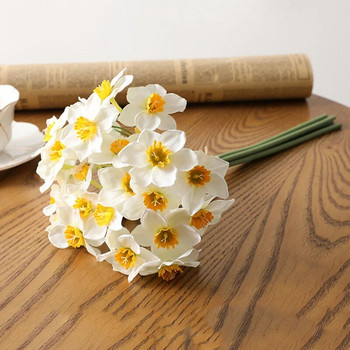 Изкуствен букет от цветя нарцис Декорация на дома Фалшиви настолни цветя Декор на сватбена сцена Нарцис