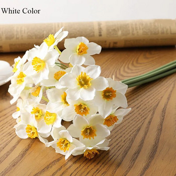 Изкуствен букет от цветя нарцис Декорация на дома Фалшиви настолни цветя Декор на сватбена сцена Нарцис