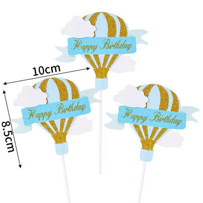 1PC drăguț Avion Cake Topper Desene Animat Elicopter Decor de coacere pentru rechizite La mulți ani Ornamente pentru desert Baby Shower