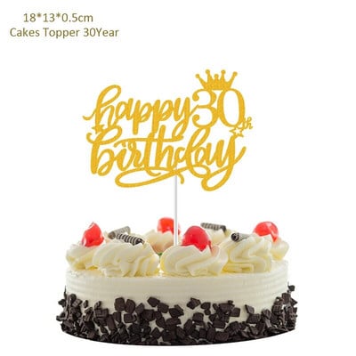 Su gimtadieniu Auksinio torto puošmena 13 16 18 21 30 40 50 60 metų gimtadienio torto puošmena suaugusiųjų vakarėlio kepimo deserto dekoro reikmenys