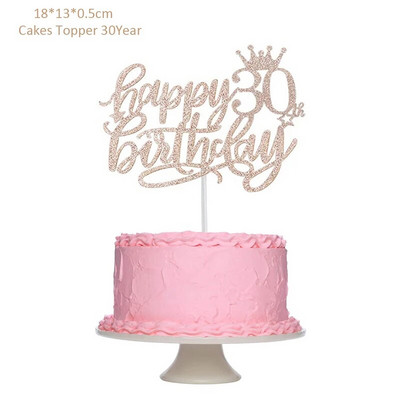 Su gimtadieniu Auksinio torto puošmena 13 16 18 21 30 40 50 60 metų gimtadienio torto puošmena suaugusiųjų vakarėlio kepimo deserto dekoro reikmenys