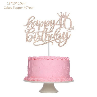 Su gimtadieniu Auksinio torto puošmena 13 16 18 21 30 40 50 60 metų gimtadienio torto puošmena suaugusiųjų vakarėlio kepimo deserto dekoro reikmenys