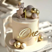 Ins Baba 1. születésnapi akril torta felső tortaoldali dekorációja Egy év születésnapi buli tortadíszítése Babazuhany