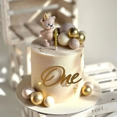 Ins Baba 1. születésnapi akril torta felső tortaoldali dekorációja Egy év születésnapi buli tortadíszítése Babazuhany