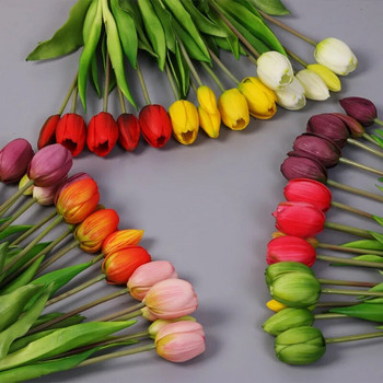 5 ΤΕΜ Soft Silicone Feel Tulip Artificial Flower Simulation Simulation Μπουκέτο τουλίπας με 5 κεφάλια
