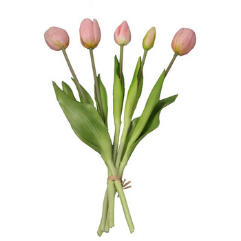 5 ΤΕΜ Soft Silicone Feel Tulip Artificial Flower Simulation Simulation Μπουκέτο τουλίπας με 5 κεφάλια