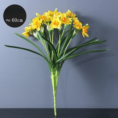 Narcizo puokštė dirbtinis kambarinis augalas vazoninis plastikinis puokštė dirbtinė gėlė