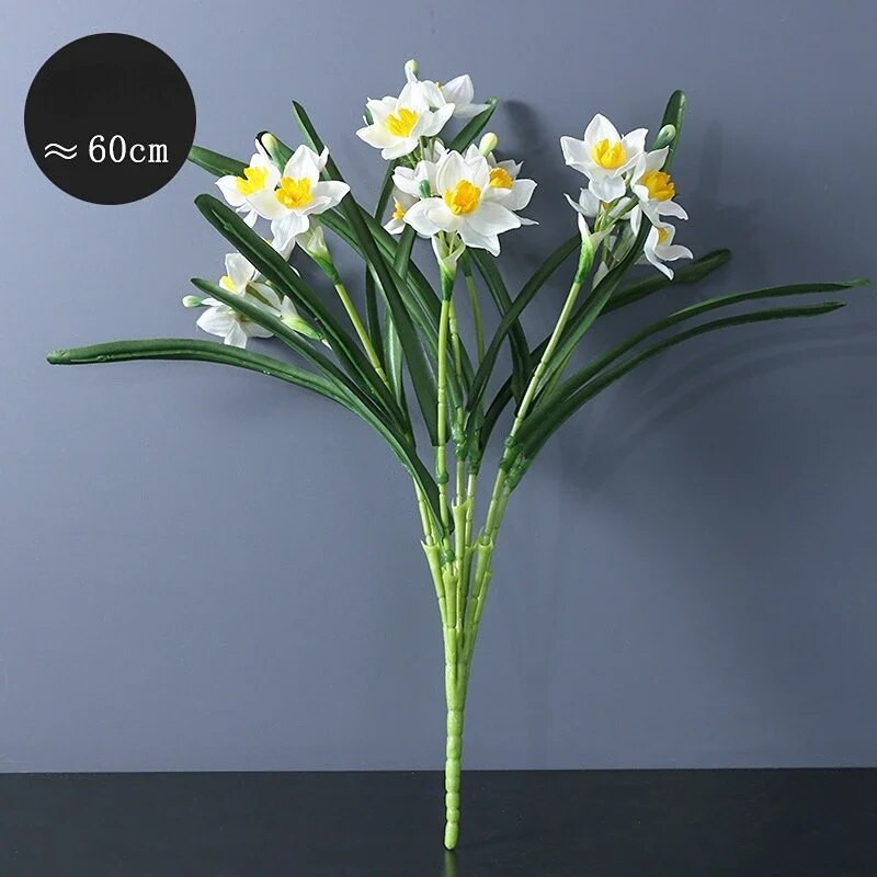 Narcizo puokštė dirbtinis kambarinis augalas vazoninis plastikinis puokštė dirbtinė gėlė