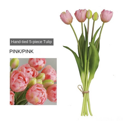 5 galvos Dirbtinės tulpės Vestuvės Namų dekoravimas Baldų modeliavimas Rankinis netikrų gėlių puokštė Fotostudijos fotografavimo reikmenys