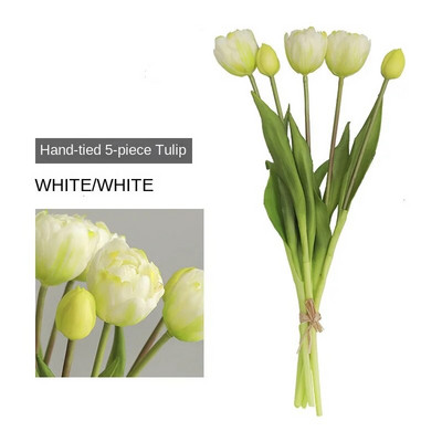 5 galvos Dirbtinės tulpės Vestuvės Namų dekoravimas Baldų modeliavimas Rankinis netikrų gėlių puokštė Fotostudijos fotografavimo reikmenys