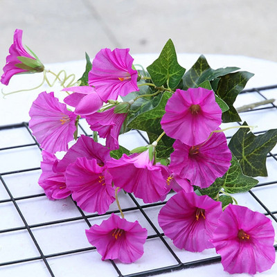 Kunstlillede taust Võltslillede Morning Glory jõulukaunistused kodukaunistuseks Aia pulmakaunistus 35cm