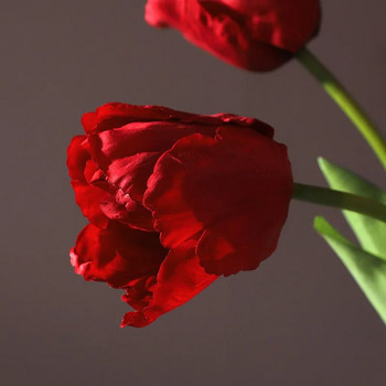 1 τμχ Νέο Μεταξωτό Πολυτελές Παπαγάλος Τουλίπα 60cm Τεχνητό Λουλούδι Πραγματική Πίεση Ψεύτικο Μπουκέτο Λουλούδι Για Στολισμό Γάμου Διακόσμηση κήπου σπιτιού