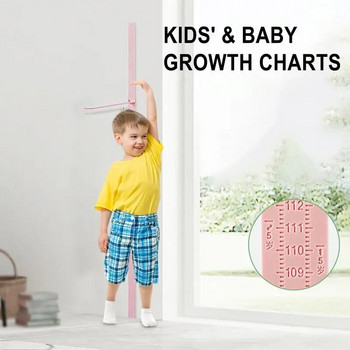 Измерване на височината за стенни деца 3D подвижна линийка за диаграма на растежа Многократно измерване на височината на децата за всекидневни в банята