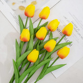 5 ΤΕΜ. Tulips Artificial Flowers Bunch Real Touch Tulip Flowers for Home Wedding Fake Flowers Διακόσμηση νυφικής ανθοδέσμης