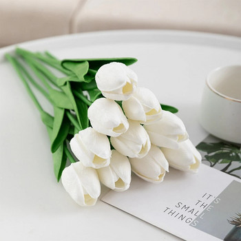 5 ΤΕΜ. Tulips Artificial Flowers Bunch Real Touch Tulip Flowers for Home Wedding Fake Flowers Διακόσμηση νυφικής ανθοδέσμης