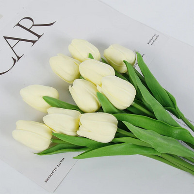 5 ΤΕΜ. Tulips Artificial Flowers Bunch Real Touch Tulip Flowers for Home Wedding Fake Flowers Διακόσμηση νυφικής ανθοδέσμης