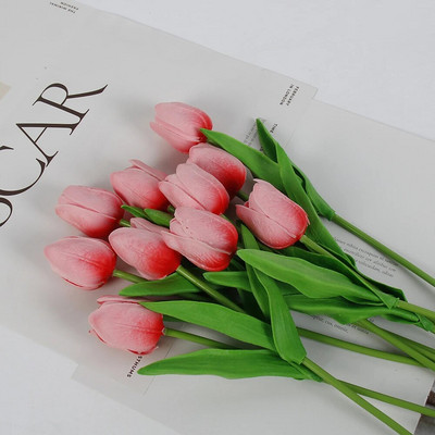 5 ΤΕΜ. Tulips Artificial Flowers Bunch Real Touch Tulip Flowers for Home Wedding Fake Flowers Διακόσμηση νυφικής ανθοδέσμης