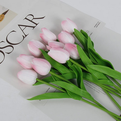 5 ΤΕΜ. Tulips Artificial Flowers Bunch Real Touch Tulip Flowers for Home Wedding Fake Flowers Διακόσμηση νυφικής ανθοδέσμης