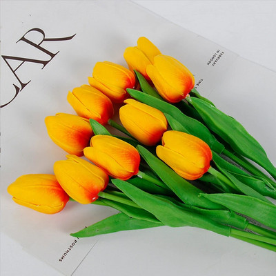 5 ΤΕΜ. Tulips Artificial Flowers Bunch Real Touch Tulip Flowers for Home Wedding Fake Flowers Διακόσμηση νυφικής ανθοδέσμης