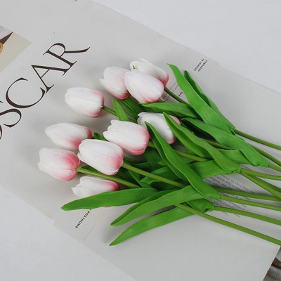 5 ΤΕΜ. Tulips Artificial Flowers Bunch Real Touch Tulip Flowers for Home Wedding Fake Flowers Διακόσμηση νυφικής ανθοδέσμης
