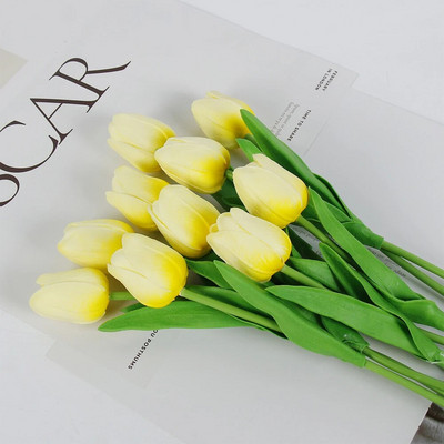 5 ΤΕΜ. Tulips Artificial Flowers Bunch Real Touch Tulip Flowers for Home Wedding Fake Flowers Διακόσμηση νυφικής ανθοδέσμης