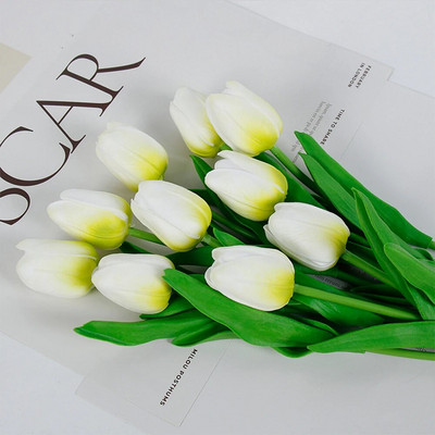 5 ΤΕΜ. Tulips Artificial Flowers Bunch Real Touch Tulip Flowers for Home Wedding Fake Flowers Διακόσμηση νυφικής ανθοδέσμης