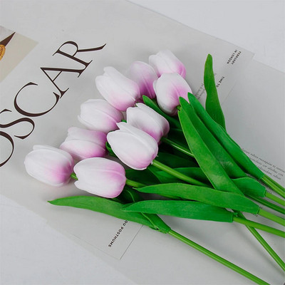 5 ΤΕΜ. Tulips Artificial Flowers Bunch Real Touch Tulip Flowers for Home Wedding Fake Flowers Διακόσμηση νυφικής ανθοδέσμης