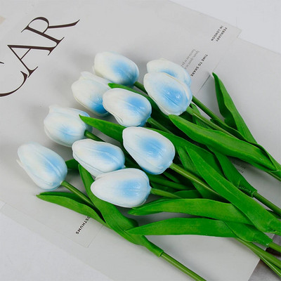 5 ΤΕΜ. Tulips Artificial Flowers Bunch Real Touch Tulip Flowers for Home Wedding Fake Flowers Διακόσμηση νυφικής ανθοδέσμης