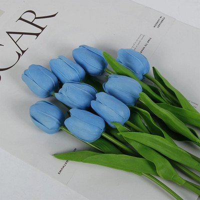 5 ΤΕΜ. Tulips Artificial Flowers Bunch Real Touch Tulip Flowers for Home Wedding Fake Flowers Διακόσμηση νυφικής ανθοδέσμης