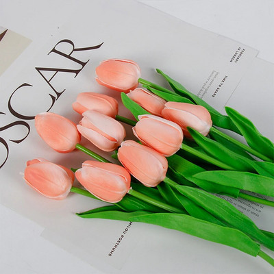 5 ΤΕΜ. Tulips Artificial Flowers Bunch Real Touch Tulip Flowers for Home Wedding Fake Flowers Διακόσμηση νυφικής ανθοδέσμης