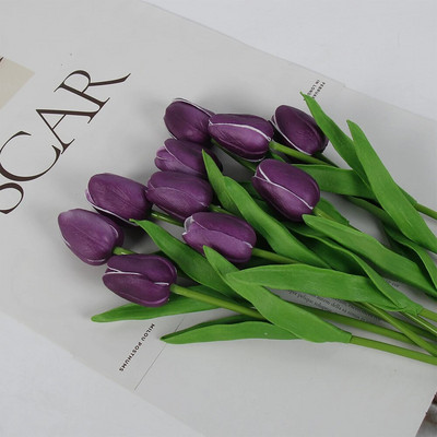 5 ΤΕΜ. Tulips Artificial Flowers Bunch Real Touch Tulip Flowers for Home Wedding Fake Flowers Διακόσμηση νυφικής ανθοδέσμης