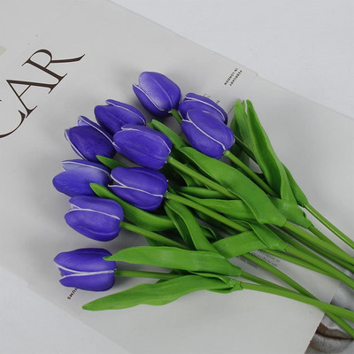 5 ΤΕΜ. Tulips Artificial Flowers Bunch Real Touch Tulip Flowers for Home Wedding Fake Flowers Διακόσμηση νυφικής ανθοδέσμης